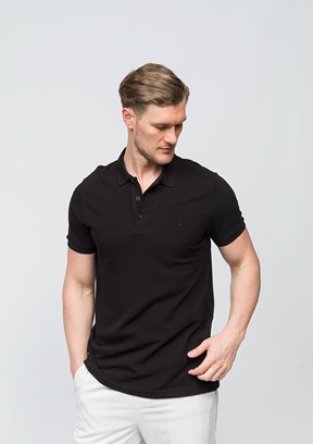 JOHNNY JOE Siyah Erkek Polo Yaka T-shirt