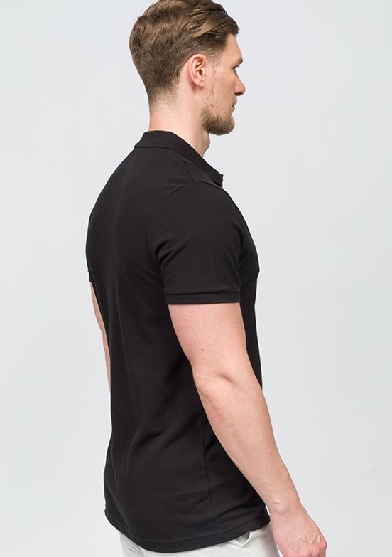 JOHNNY JOE Siyah Erkek Polo Yaka T-shirt
