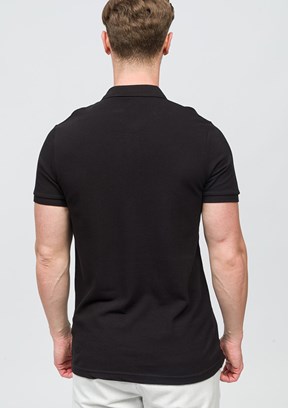 JOHNNY JOE Siyah Erkek Polo Yaka T-shirt