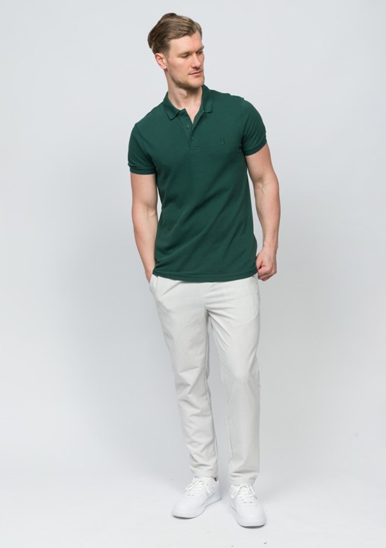 JOHNNY JOE Yeşil Erkek Polo Yaka T-shirt