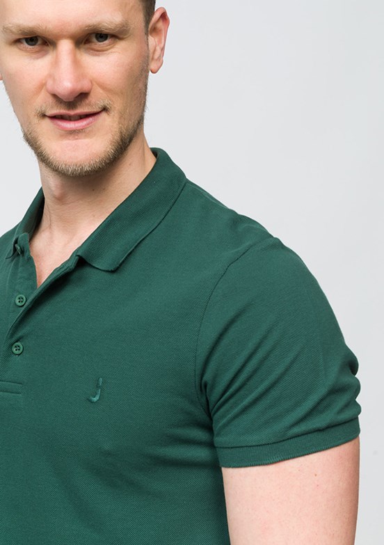 JOHNNY JOE Yeşil Erkek Polo Yaka T-shirt
