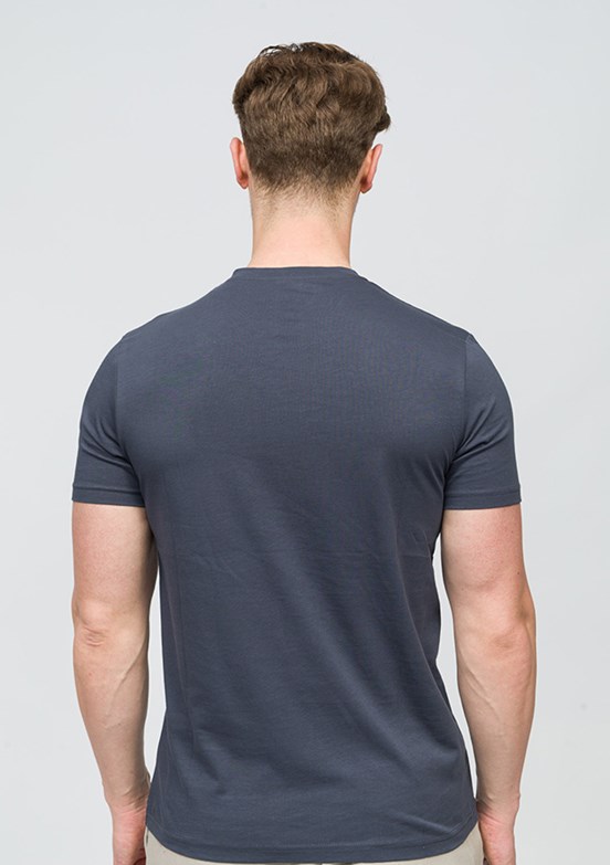 JOHNNY JOE Antrasit Erkek Bisiklet Yaka T-shirt