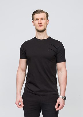 JOHNNY JOE Siyah Erkek Bisiklet Yaka T-shirt