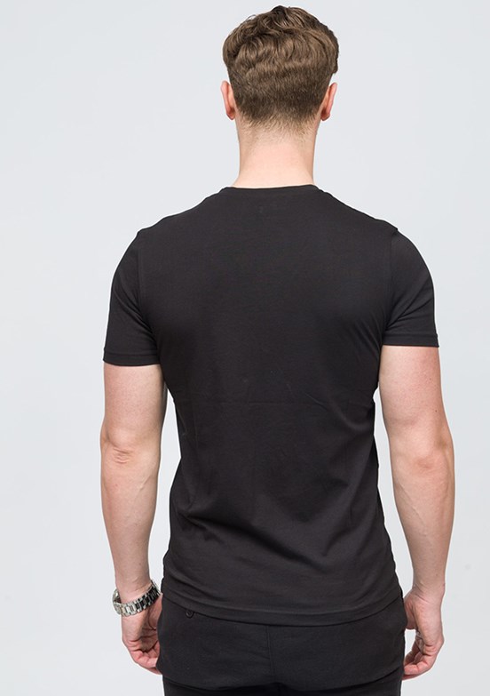 JOHNNY JOE Siyah Erkek Bisiklet Yaka T-shirt