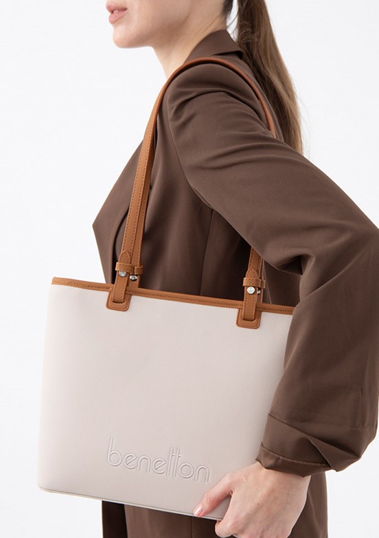 BENETTON  Bej Camel Kadın Kol Çantası