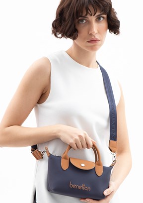 BENETTON Lacivert Camel Kadın Çapraz Çanta