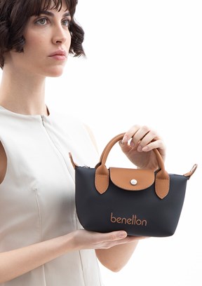 BENETTON Siyah Camel Kadın Çapraz Çanta