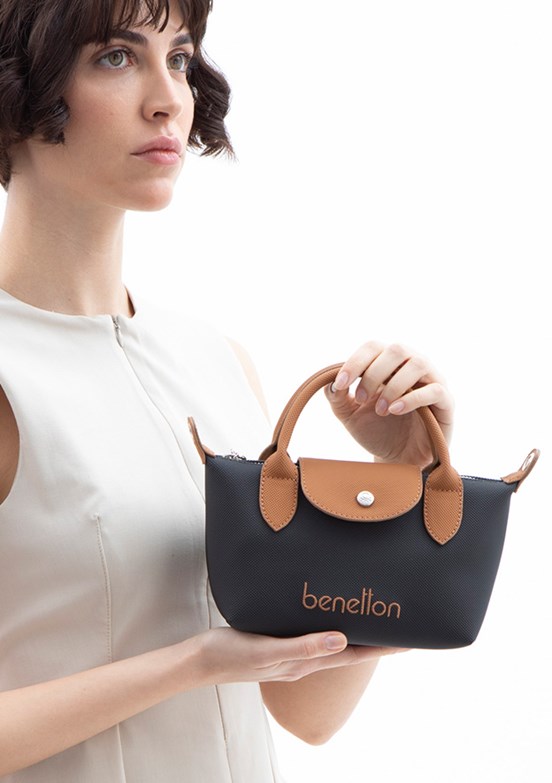 BENETTON Siyah Camel Kadın Çapraz Çanta