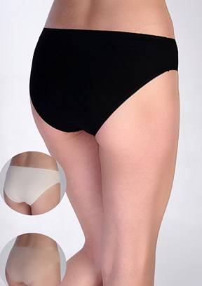 NEW BRA - 3650010000 Kadın Siyah/Beyaz/Ten Bikini Penye 3'Lü Külot