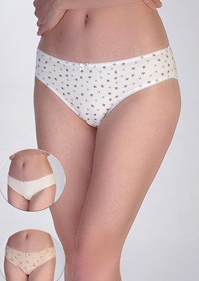 NEW BRA - 3650010000 Kadın Çok Renkli Bikini Penye 3'Lü Külot