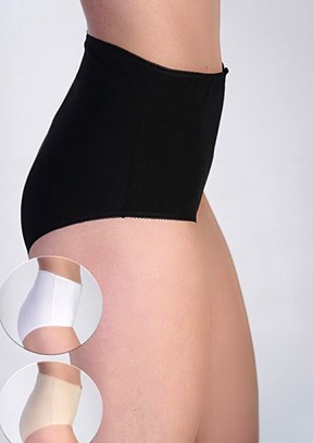 NEW BRA - 3650040000 Kadın Siyah/Beyaz/Ten Yüksel Bel Bato Penye 3'Lü Külot