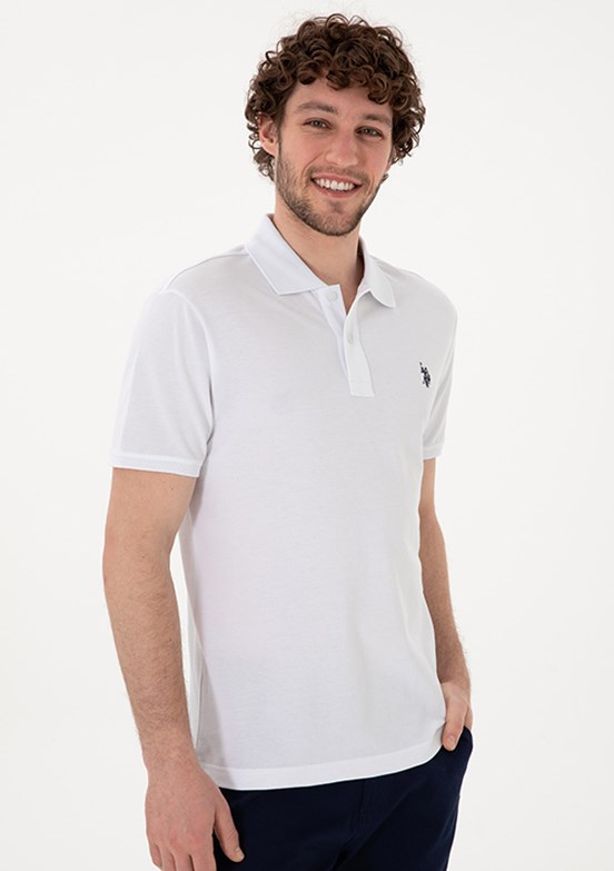 US POLO ASSN Erkek Beyaz Basic T-Shirt