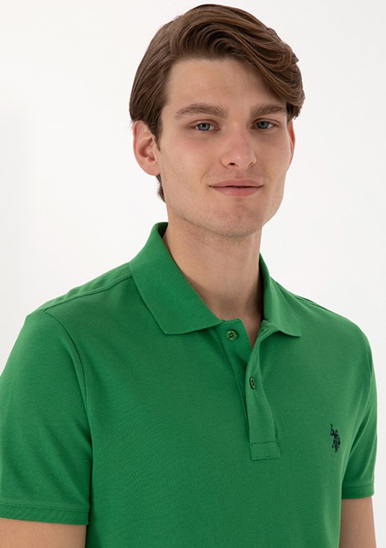 US POLO ASSN Yeşil Erkek Basic T-Shirt