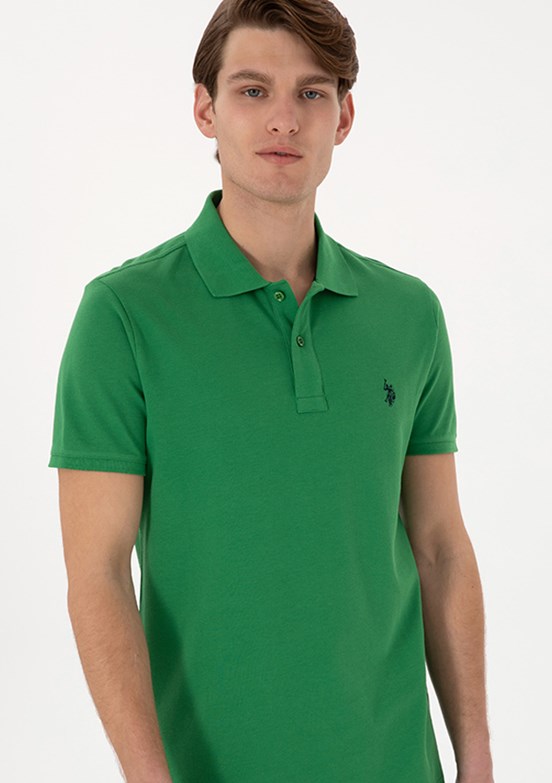 US POLO ASSN Yeşil Erkek Basic T-Shirt