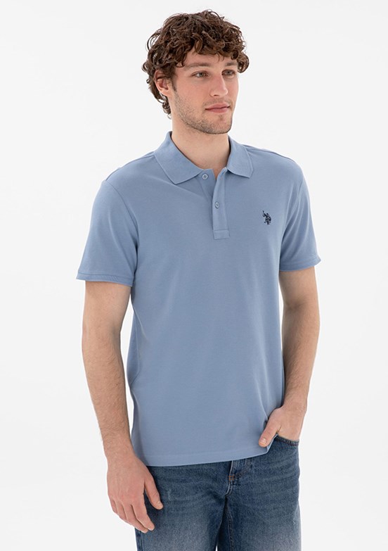 US POLO ASSN Erkek Mavi Basic T-Shirt
