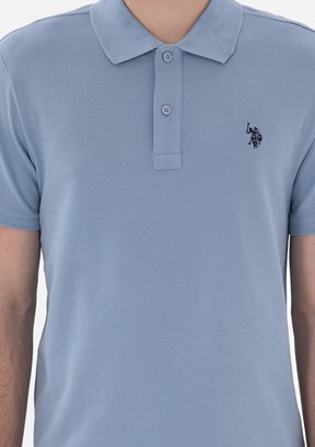 US POLO ASSN Erkek Mavi Basic T-Shirt