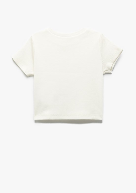 KOTON Beyaz Kız Çocuk Baskılı T-Shirt