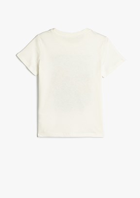 KOTON Beyaz Erkek Çocuk Baskılı T-Shirt