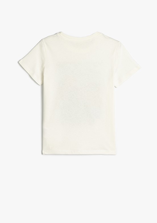 KOTON Beyaz Erkek Çocuk Baskılı T-Shirt