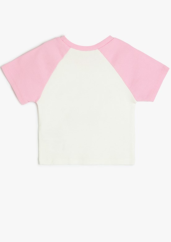KOTON Beyaz Kız Çocuk Baskılı T-Shirt