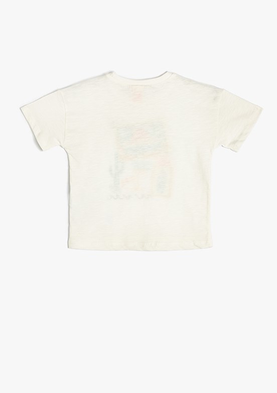 KOTON Beyaz Erkek Çocuk Baskılı T-Shirt