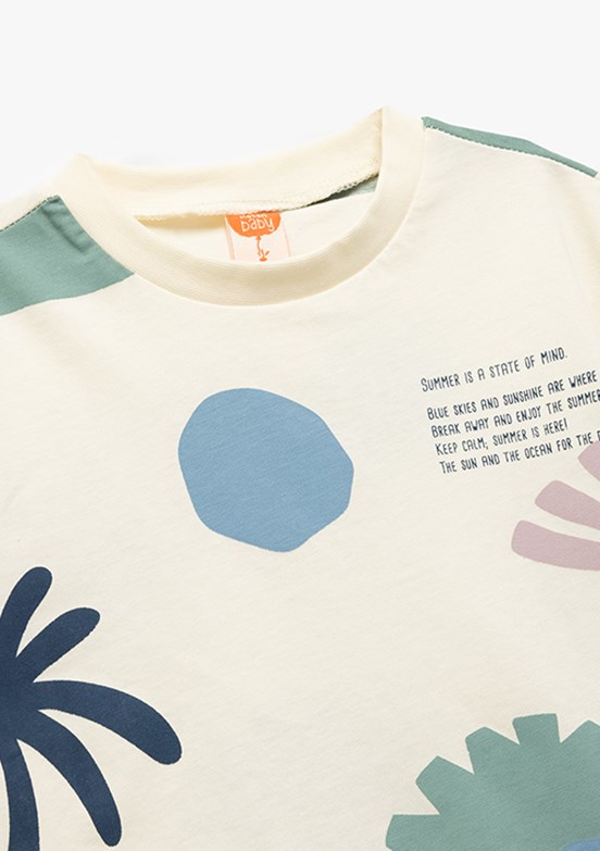 KOTON Beyaz Erkek Çocuk Baskılı T-Shirt