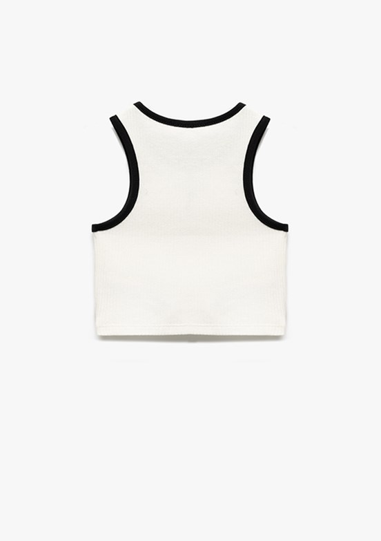 KOTON Beyaz Kız Çocuk Atlet T-Shirt