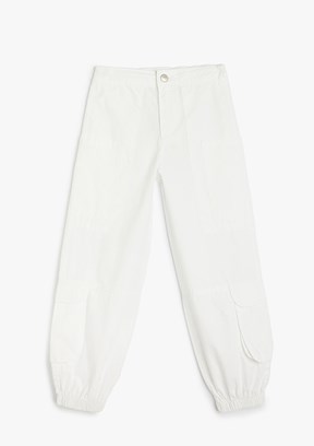 KOTON Beyaz Kız Çocuk Jogger Pantolon