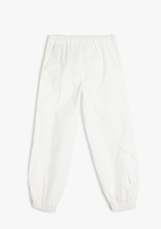 KOTON Beyaz Kız Çocuk Jogger Pantolon