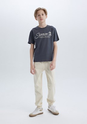DEFACTO Antrasit Erkek Çocuk Kısa Kol T-Shirt