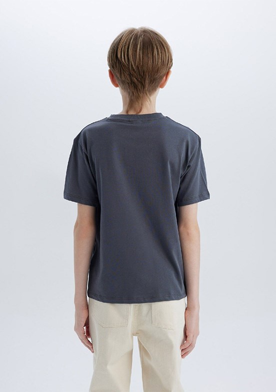 DEFACTO Antrasit Erkek Çocuk Kısa Kol T-Shirt