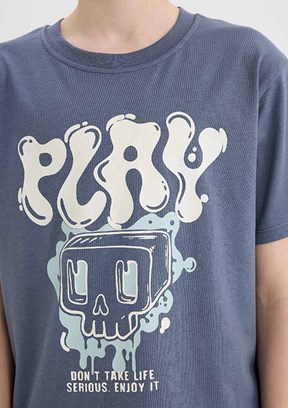 DEFACTO Lacivert Erkek Çocuk Kısa Kol T-Shirt