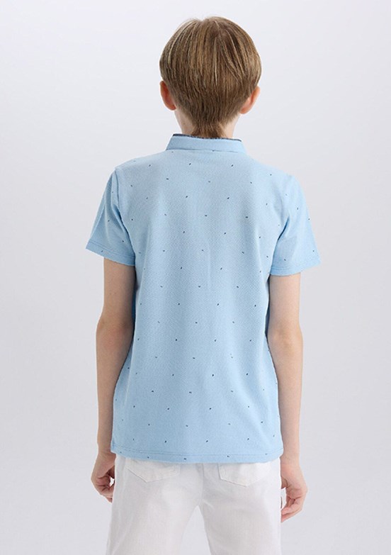 DEFACTO Mavi Erkek Çocuk Polo Yaka T-Shirt