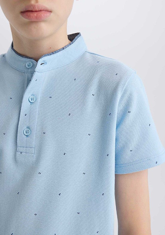 DEFACTO Mavi Erkek Çocuk Polo Yaka T-Shirt