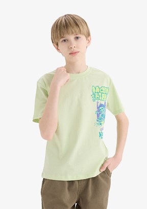 DEFACTO Yeşil Erkek Çocuk Kısa Kol T-Shirt
