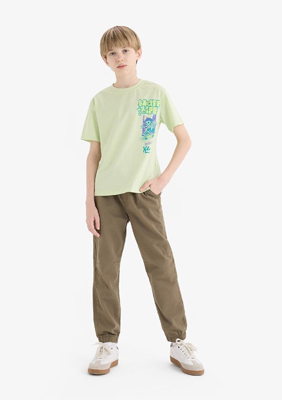 DEFACTO Yeşil Erkek Çocuk Kısa Kol T-Shirt