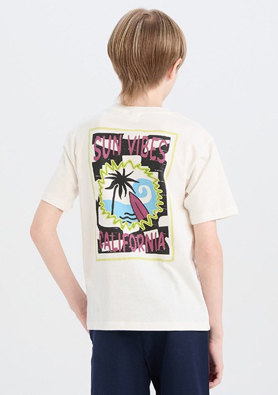 DEFACTO Beyaz Erkek Çocuk Kısa Kol T-Shirt