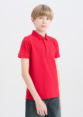 DEFACTO Kırmızı Erkek Çocuk Polo Yaka T-Shirt