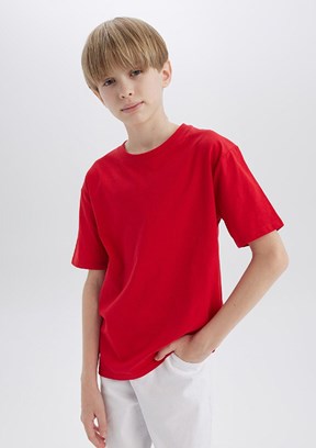 DEFACTO Kırmızı Erkek Çocuk Kısa Kol T-Shirt