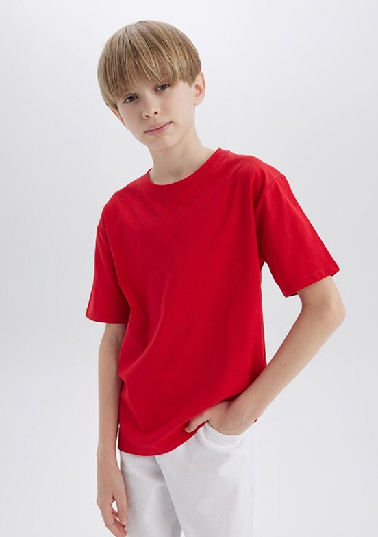 DEFACTO Kırmızı Erkek Çocuk Kısa Kol T-Shirt