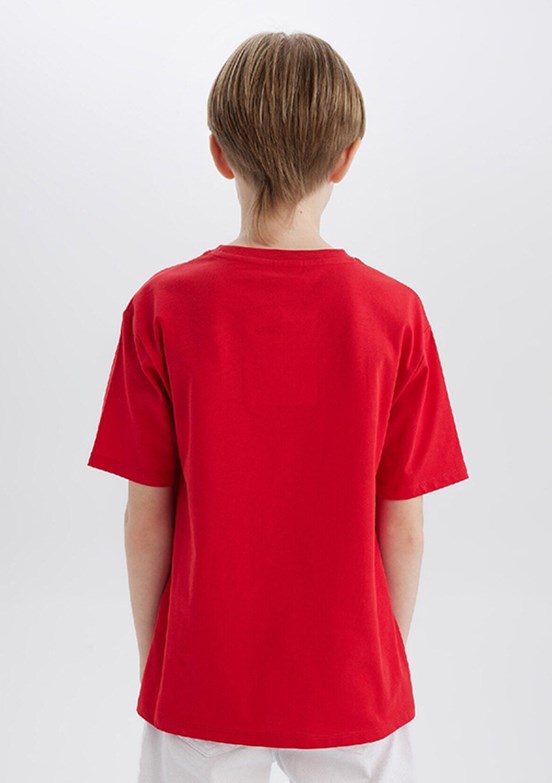 DEFACTO Kırmızı Erkek Çocuk Kısa Kol T-Shirt