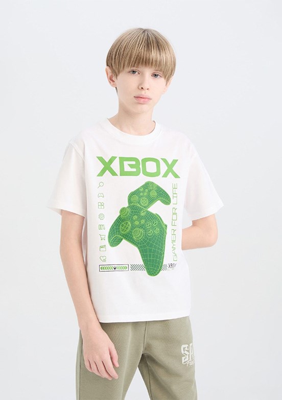 DEFACTO Beyaz Erkek Çocuk Kısa Kol T-Shirt
