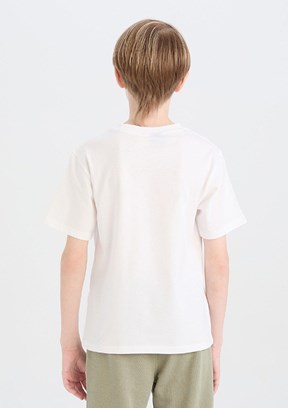 DEFACTO Beyaz Erkek Çocuk Kısa Kol T-Shirt