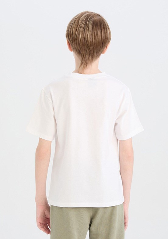 DEFACTO Beyaz Erkek Çocuk Kısa Kol T-Shirt