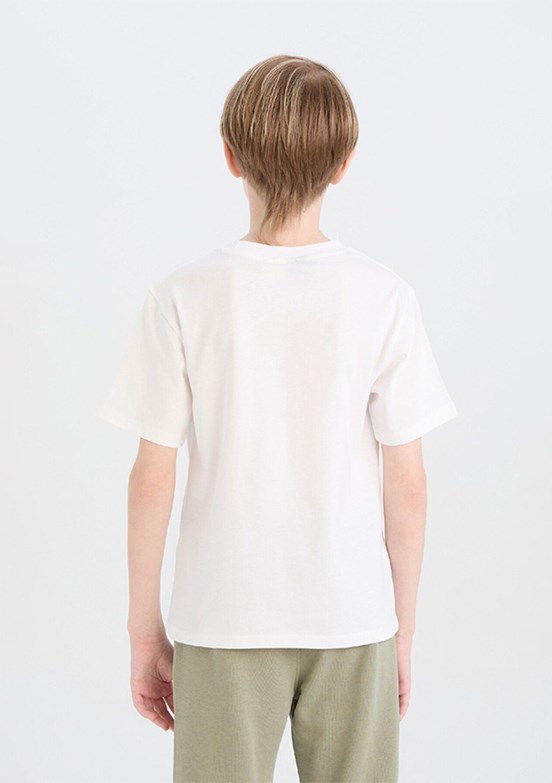DEFACTO Beyaz Erkek Çocuk Kısa Kol T-Shirt