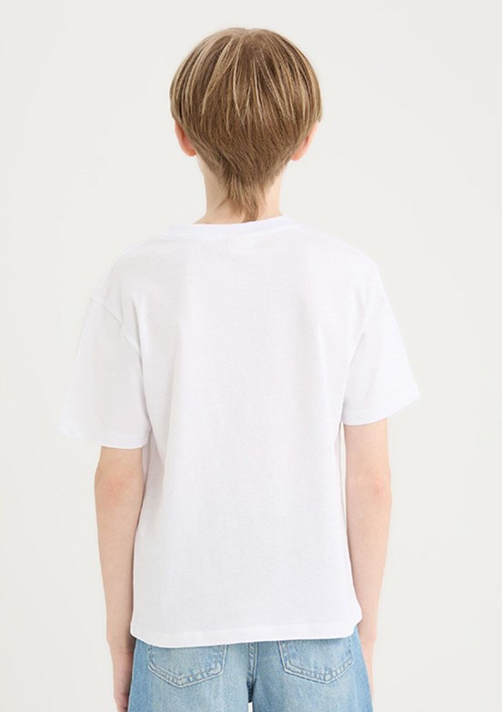 DEFACTO Beyaz Erkek Çocuk Kısa Kol T-Shirt
