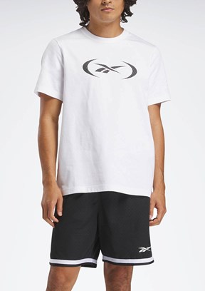 REEBOK Basketball Beyaz Erkek Kısa Kol T-shirt