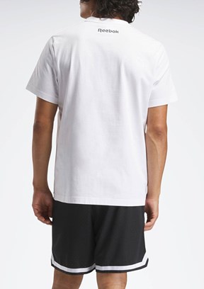 REEBOK Basketball Beyaz Erkek Kısa Kol T-shirt