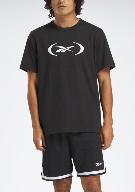 REEBOK Basketball Siyah Erkek Kısa Kol T-shirt