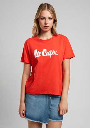 LEE COOPER Londonlogo Mercan Kadın O Yaka T-shirt